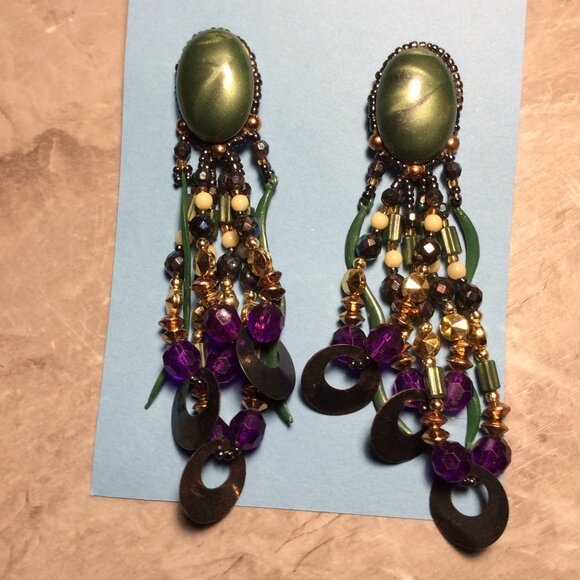 Totally Tubular Treasures from the 80s! Big Bold Fab Earrings Vintage Retro Gem - Picture 4 of 5